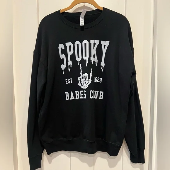 Never worn Aspen & Co. Black Fleece Spooky Babes Club Sweatshirt - Picture 1 of 6
